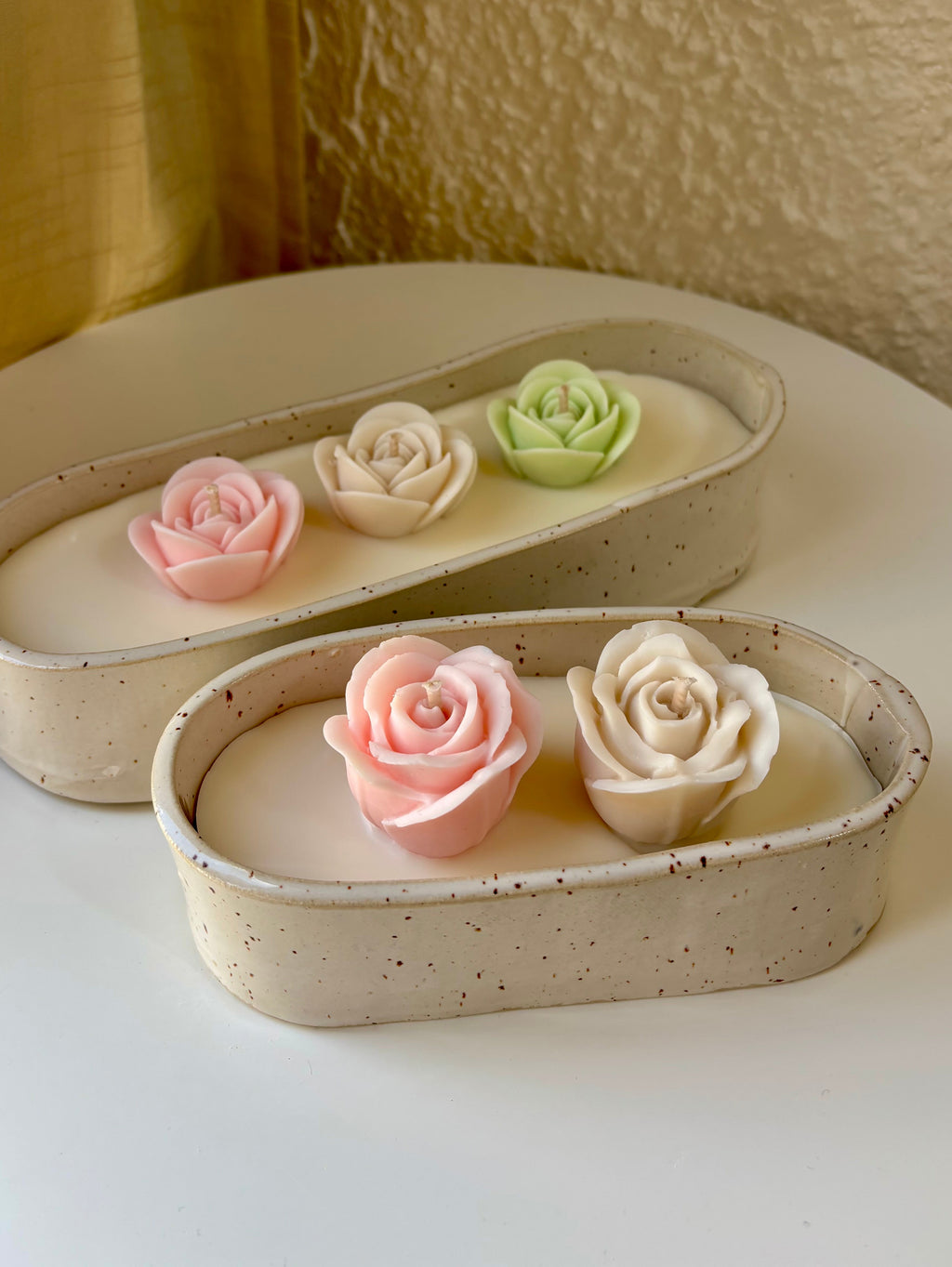 Rose Petal - handgemaakte keramieken schaalkaars