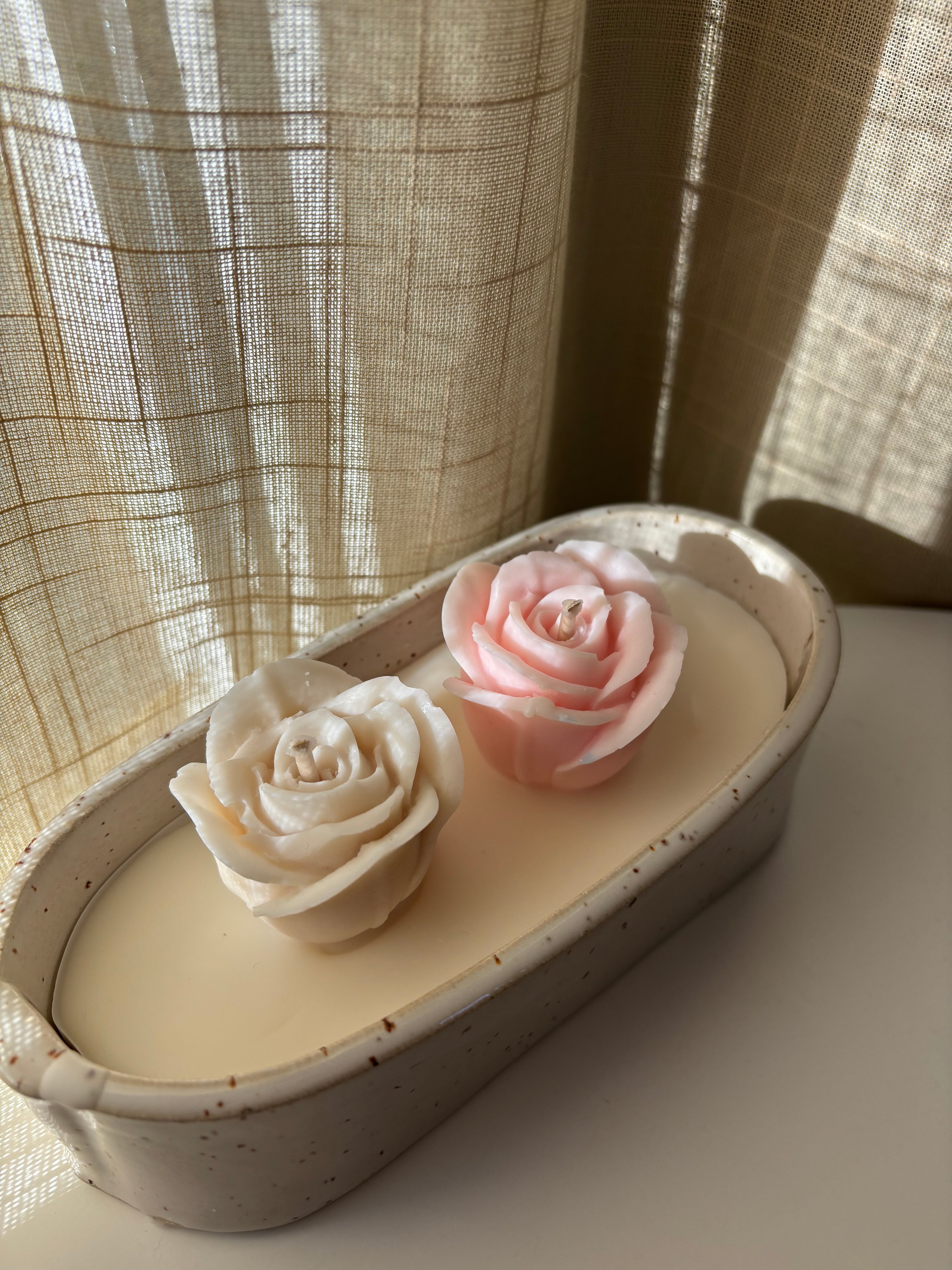 Rose Petal - handgemaakte keramieken schaalkaars