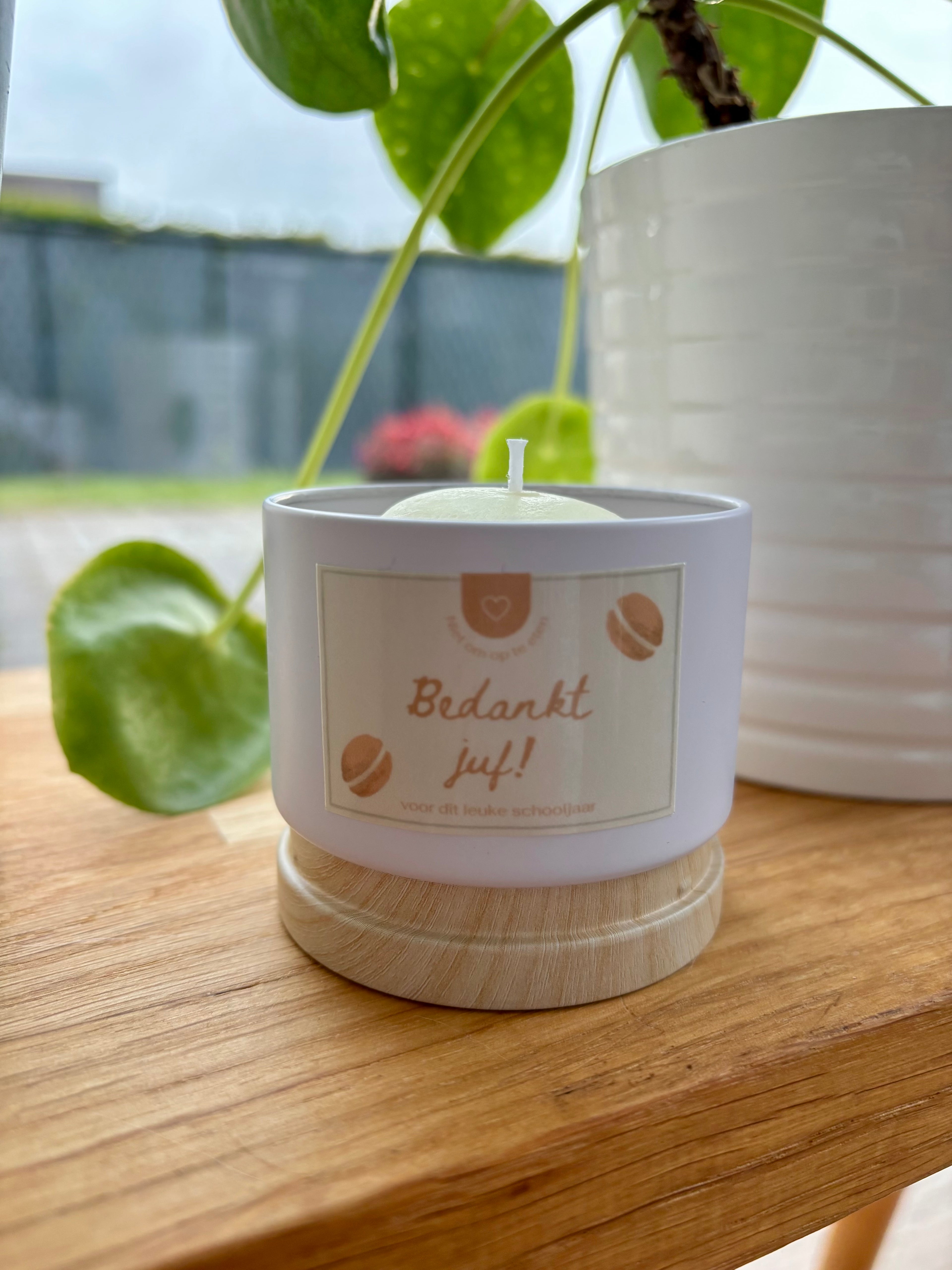Juf/meester bedank kaarsje - MACARON