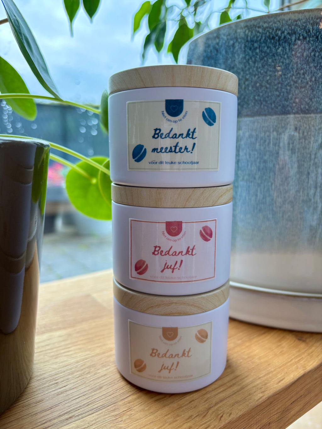 Juf/meester bedank kaarsje - MACARON