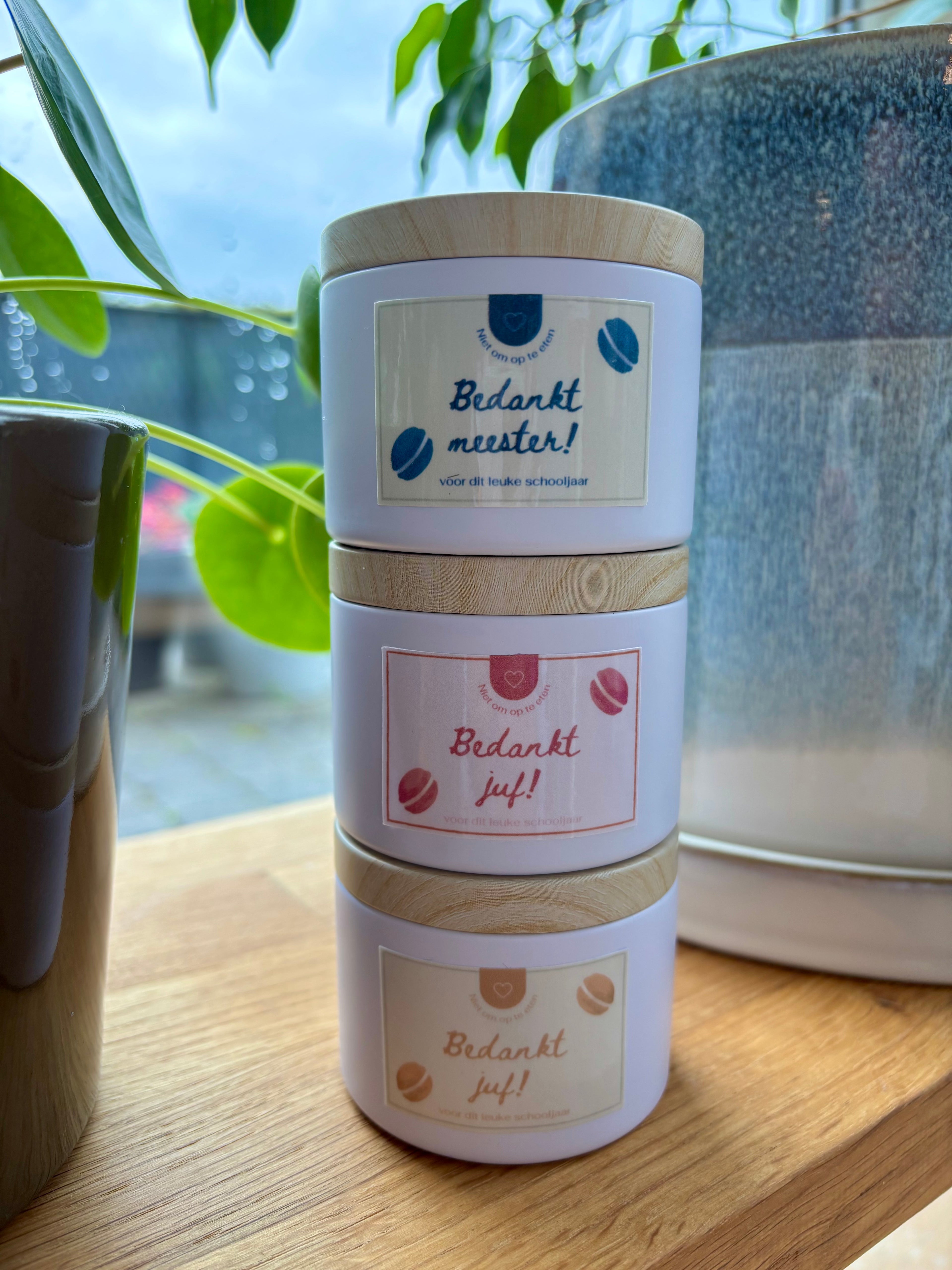 Juf/meester bedank kaarsje - MACARON