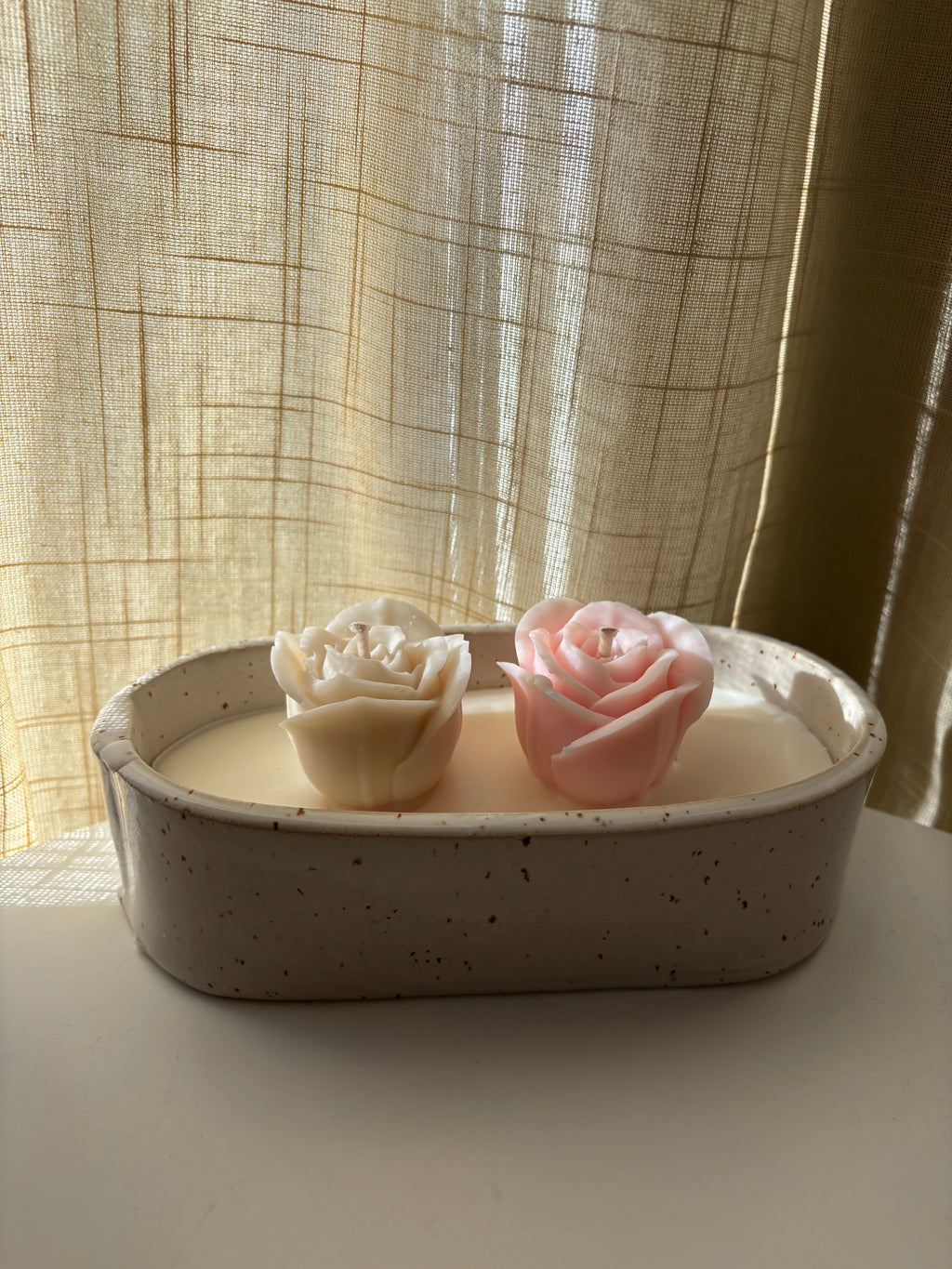 Rose Petal - handgemaakte keramieken schaalkaars