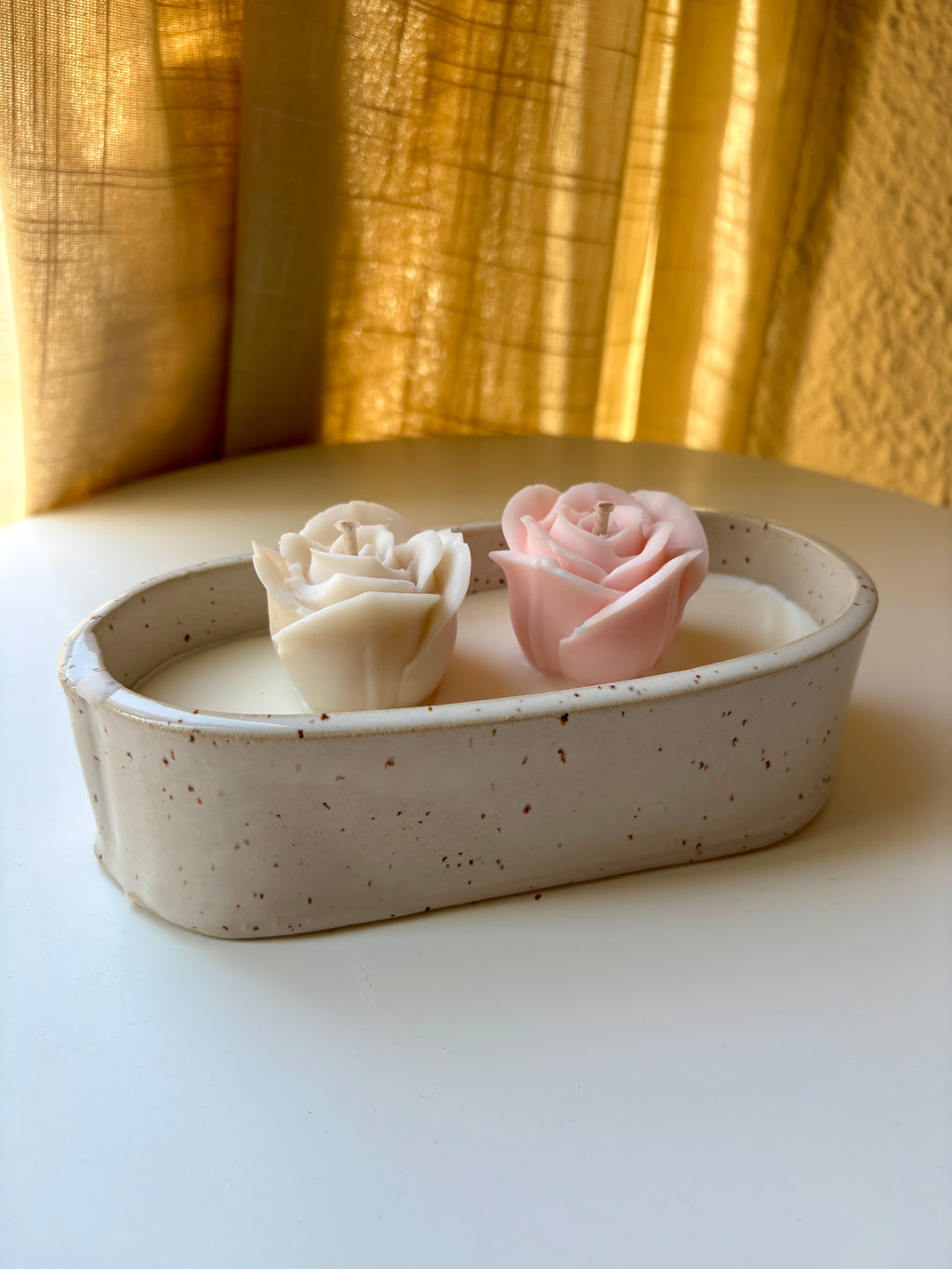 Rose Petal - handgemaakte keramieken schaalkaars