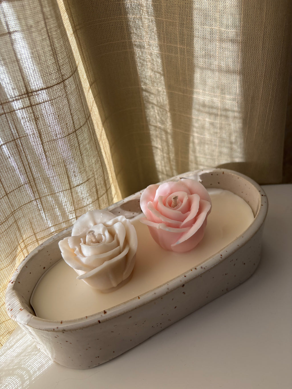 Rose Petal - handgemaakte keramieken schaalkaars