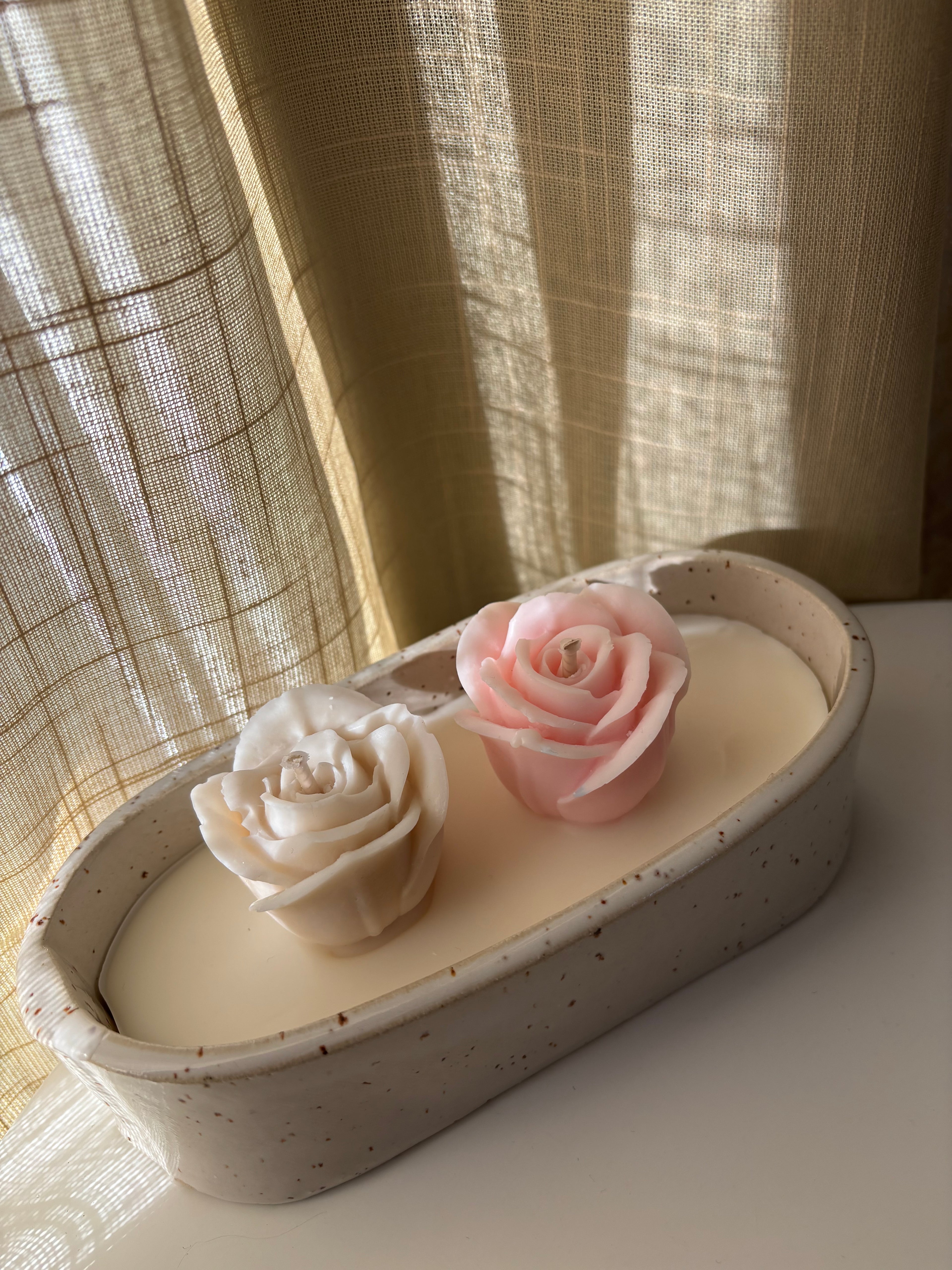 Rose Petal - handgemaakte keramieken schaalkaars